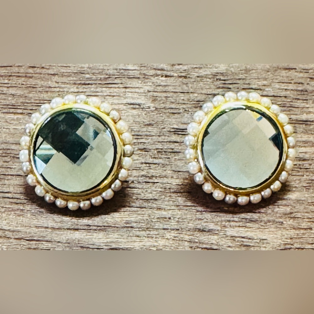 Carolee faceted glass and faux pearl Earrings